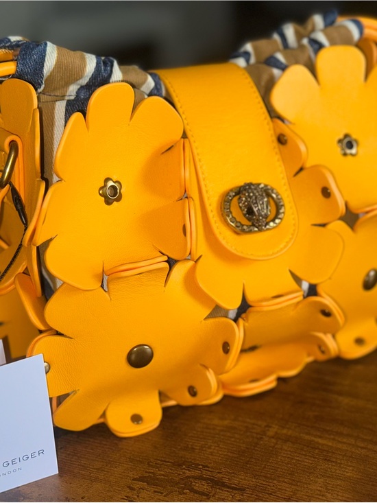 Kurt Geiger Handbags - KURT GEIGER LONDON CHELSEA FLOWERS YELLOW LEATHER BAG